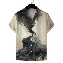 Men's Casual Shirts Art Painting For Men 3D Leopard Printing Hawaiian Beach Shirt Short Sleeve Tops Fashion Lapel Blouse Boys Clothing