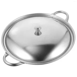 Pans Stainless Steel Pot Korean Cooking Pan Non Stick Frying Griddle Fried Steak With Lid Kitchen Cookware