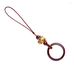 Keychains Zodiac Mascot Mobile Phone Charm Hanging Rope Men And Women Cinnabar Fastened Ring Pendant