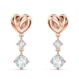 New Fashion Heart Dangle Earrings For Women Simple Stylish Accessories Party Daily Wear Statement Rose Gold Earrings Jewelry