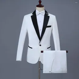 Men's Suits Latest Coat Pant Designs White Men Suit Prom Tuxedo Slim Fit 2 Piece Groom Wedding For Custom Blazer Terno Masuclino