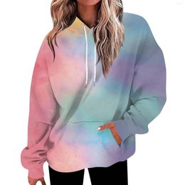 Women's Hoodies Daily Versatile Casual Crewneck Sweatshirts Graphic Long Sleeve Gradient Patchwork Printed Top