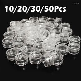 Jewellery Pouches 10/20/30/50Pcs 2.5ML Plastic Bottle Storage Box Small Round Container Jars Make Up Organisers Cosmetic Containers Portable