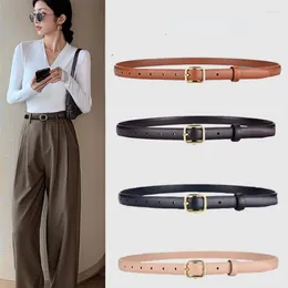 Belts Fashion Slim Thin Belt Vintage Ladies Designer Trench Dress Simple Solid Colour Golden Pin Buckle For Women