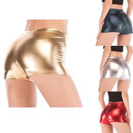 Women's Shorts Sexy Bright Leather Women Booty Stamping Short Trousers Ladies Sports Sweatpants For Pole Dance