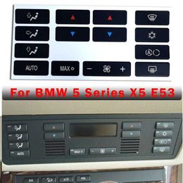 Car Stickers 10Sets Car Climate Control Air Conditioning Switch Button Sticker for BMW X5 E53 1999-2006 E39 1996-2002 Replace Decals