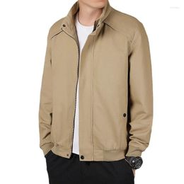 Men's Jackets 2024 Business Casual Mens Jacket Stand Collar Solid Color Coat Men Autumn Spring Cargo Outwear Windproof Male