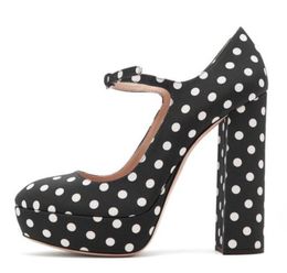 2024 platform black round toe thick soled shoes high Mary Jane high heels women's evening dresses summer and autumn shoes large size 35-45