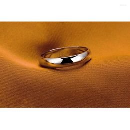 Wedding Rings Never Fade Simple White Gold Colour Tibetan Silver For Women Men 4Mm Stainless Steel Band Lover'S Gift Jewellery