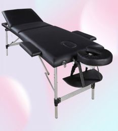 Portable Massage Bed SPA Facial Beauty Furniture 3 Sections Folding Aluminum Tube Bodybuilding Table Kit by sea GWE102087993154