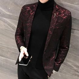 Men's Suits 2024 Spring And Autumn Small Suit Korean Printed Coat