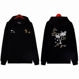 Designer Clothing Fashion Sweatshirts Palmes Angels Broken Tail Shark Letter Flock Embroidery Loose Relax Mens Womens Hooded Sweater Casual Pullover jacket fj