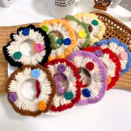 Hair Accessories 1pc Cute Style For Girls Headband Boutique Hand-woven Wool Large Curls Colourful Flowers