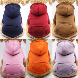 Winter Dog Hoodie Sweatshirts with Pockets Warm Dog Clothes for Small Dogs Chihuahua Coat Clothing Puppy Cat Custume