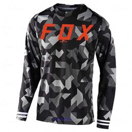 2024 Fashion T-shirt Mountain Bike Suit Foxx Men's T-shirts Sufix Mtb Road Motocross Shirt Men Breathable Mountain Mtb Long Sleeve Racing Quick-drying Cycling Hovl