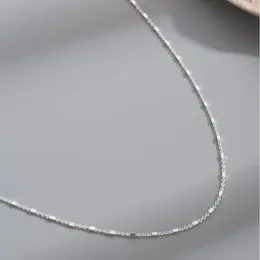 Chains Sterling Silver Chain Necklace With Short Block Splicing Instagram Temperament Versatile And Minimalist Design Sense Jewelry