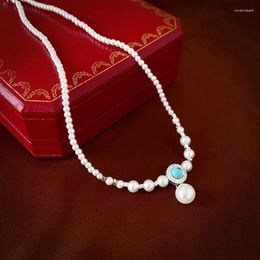 Pendant Necklaces Vintage Zircon Stringed Pearls Choker Necklace Clavicle Chain Women