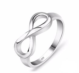 Fashion Silver Colour Infinity Ring Eternity Ring Charms Friend Gift Endless Love Symbol Fashion Rings For Women jewelry7158482