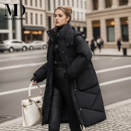 MEILLY DOLPHIN Snow Wear Winter Coat for Women Down Jacket Warm Casual Loose Hooded Long Parkas 240106