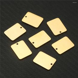 Charms 10Pcs/lot Wholesale Stainless Steel Rectangle Blank Square Pendant For DIY Jewellery Makings Accessories