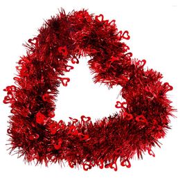 Decorative Flowers Holiday Garland Wedding Party Decorations Valentine's Hanging Ring Heart Wreath Plastic Door Shaped