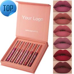 Makeup Gift Sets Matte 5 In 1 Lipstick 6pcs Velvet Moisturising Waterproof Long Lasting Matte Non-stick Cup Lip Gloss