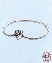 Classic 925 Sterling Silver Bracelet For Women DIY Jewellery Fit Charms Beads Family Tree Style Fashion With Original Box5675087