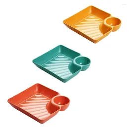 Dinnerware Sets 3pcs Square Dumpling Serving Tray French Fries Plate Plastic Sushi