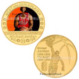 Commemorative medals basketball stars commemorative coins metal crafts gold-plated badges