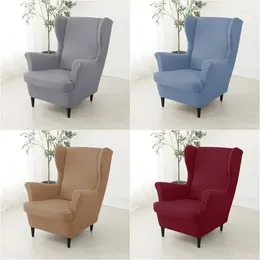 Chair Covers Solid Color Wing Cover Stretch Spandex Armchair Europe Non Slip Relax Sofa Slipcovers With Seat Cushion