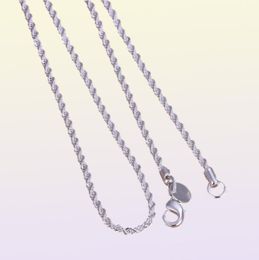 Mixed 16039039 18039039 20039039 22039039 24039039 Women039s 2mm chains necklace 925 sterli1704507