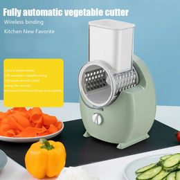 Electric Vegetable Slicer Household Gadgets 3-in-1 Multifunctional Potato Shredder Carrot Cheese Rechargeable Home Cooking Tool 240106