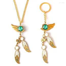 Keychains Game Original Sacred Wind Glow Necklace Aeolus Babatos Peacock Tail Eye Keychain