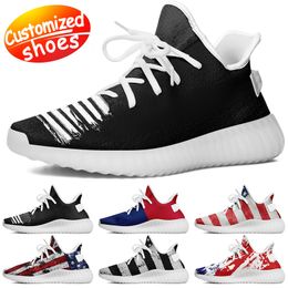 Customised shoes running shoes star lovers diy shoes Retro casual shoes men women shoes outdoor sneaker the Stars and the Stripes red big size eur 35-48