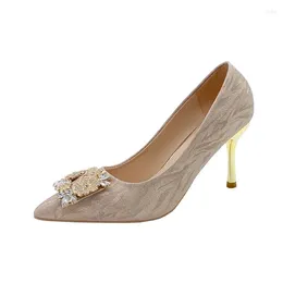 Dress Shoes Pumps For Female 2024 Spring Summer Women's Fashion Trend Wedding Crystal High Heels Pointy Diamond