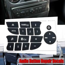 Car Stickers 10 Sets For Renault Clio and Megane 2009-2011 CD Radio Audio Button Repair Decals Stickers Replacement Accessories