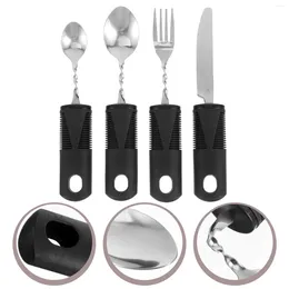Dinnerware Sets 4 Pcs Bendable Cutlery Elderly Utensils Serving For Adaptive Tableware Portable Gadgets Disabled People