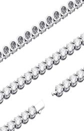 Chains Vinregem Hip Hop Rock 925 Sterling Silver 6MM Created Moissanite Gemstone Tennis Chain Necklace Bracelets Fine Jewellery Whol3404734