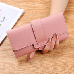 Wallets Fashion Large Capacity Multi-card Women's Purse Long Triple Fold Multi-functional Buckle Wallet ID Holders For Gift