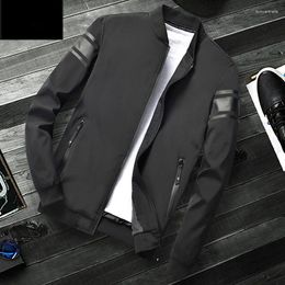 Men's Jackets Men Bomber Jacket Zipper Long Sleeve Spring Autumn Outerwear Clothing Windproof Windbreaker Solid