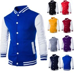 Fashion Slim Fit Baseball Men's Coat Personalized Casual Sports Male Jacket Printed Stand Up Collar Cardigan Outwear 240106