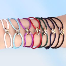 Zlxgirl high quality stainless steel bracelet 3 metal buckle ribbon lace up chain bracelet silk string hand make bracelet H09048259116845