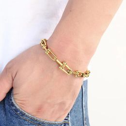 18k gold bracelets versatile chain 3 colours letter U bangle exquisite bangle minimalist Jewelry silver jewlry circle bangle U chain jewelry set gift