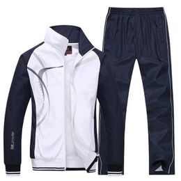 Men Sportswear Spring Autumn Tracksuit 2 Piece Sets Sports Suit JacketPant Sweatsuit Male Fashion Print Clothing Size L-5XL 240106