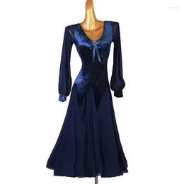 Stage Wear Winter Ballroom Competition Dance Dresses Women Elegance Long Sleeve Waltz Skirt Lady Tango Dancing Dress