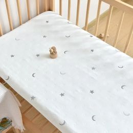 Crib Sheet Soft Cotton Baby Bedding Set Craddle Toddler Bed Mattress Cover Fitted Sheets Boys Girls 14070cm 240106