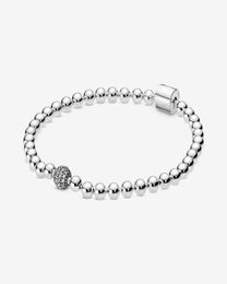 925 Sterling Silver Bead Chain Bracelets For Women Fit Charms With Logo Design Lady Gift Fine Jewellery Bangle5398682