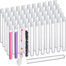 100Pcs Clear Test Tubes With Lids 25 Ml Plastic Tube 16 X 150 Mm Vials For Scientific Experiments Party Supplies