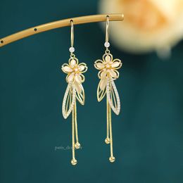 Super Immortal Flower Wings with Diamond Earrings High End Design Fashionable and Elegant Style Long and Versatile Earrings for 964 161
