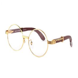 Whole-designer sunglasses for women full rimless mens buffalo horn glasses with round lens gold metal buffalo sunglasses with 250u